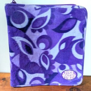 Lisa Frank Fuzzy Purple 3 Ring Zip Binder Y2K